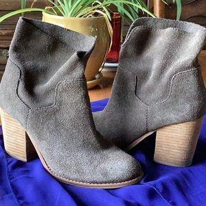 Sundance Catalog Charcoal/Taupe Suede Size 7M Booties
